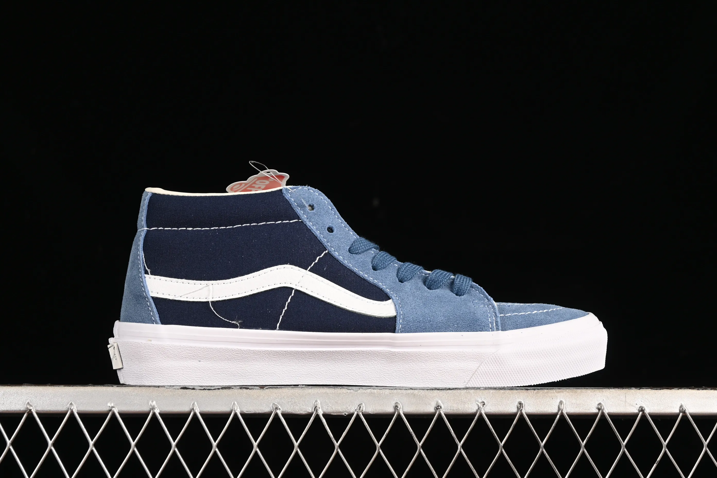 All categories Vans Vans series Vans Mid Vans Sk8-Mid Reissue 83 high-end branch blue stitching suede casual retro skateboard shoes VN000CQQDWR